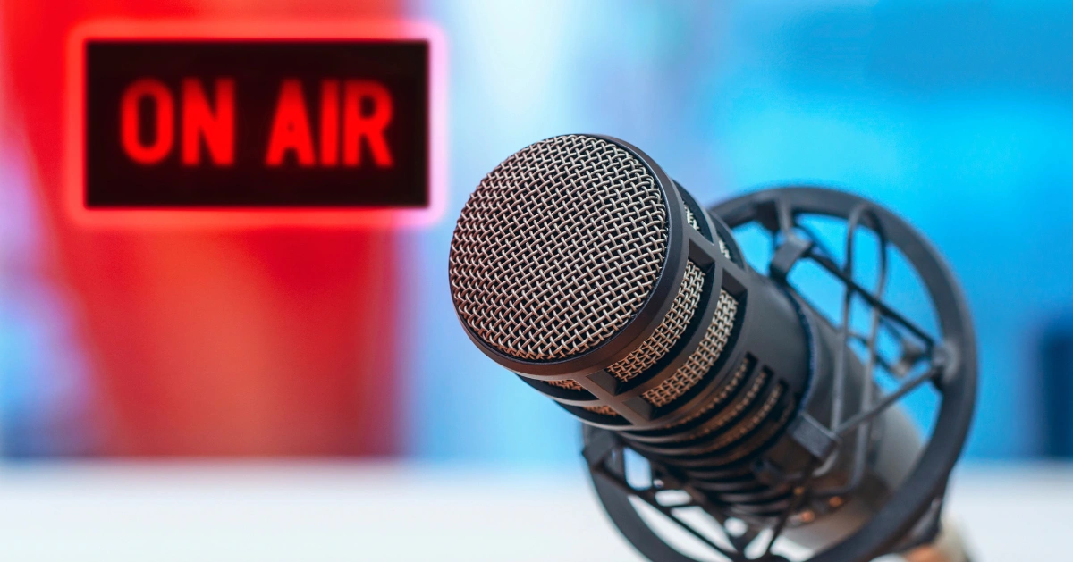 On air radio station mic