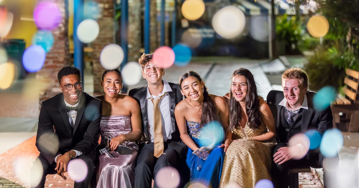 Teens on their prom night
