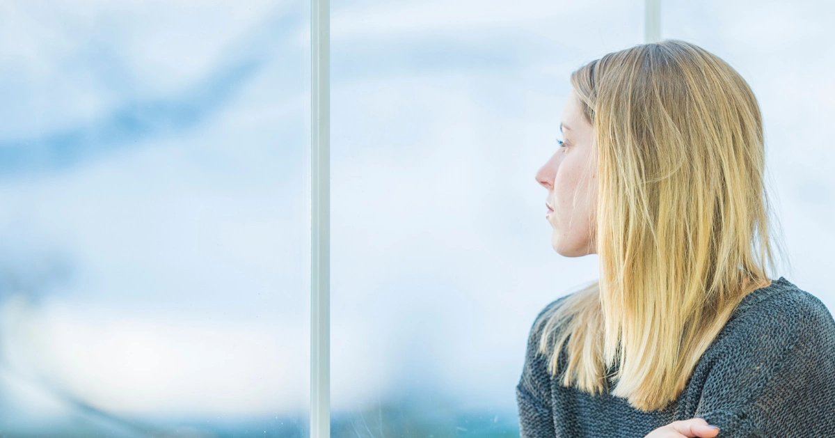 A girl looking out the window