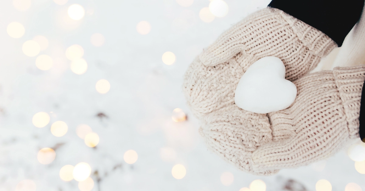 snow in the shape of a heart
