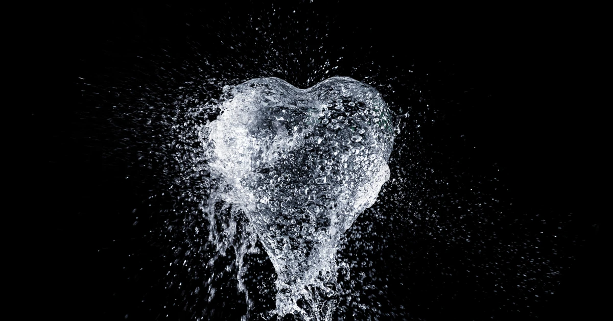 water in the shape of a heart
