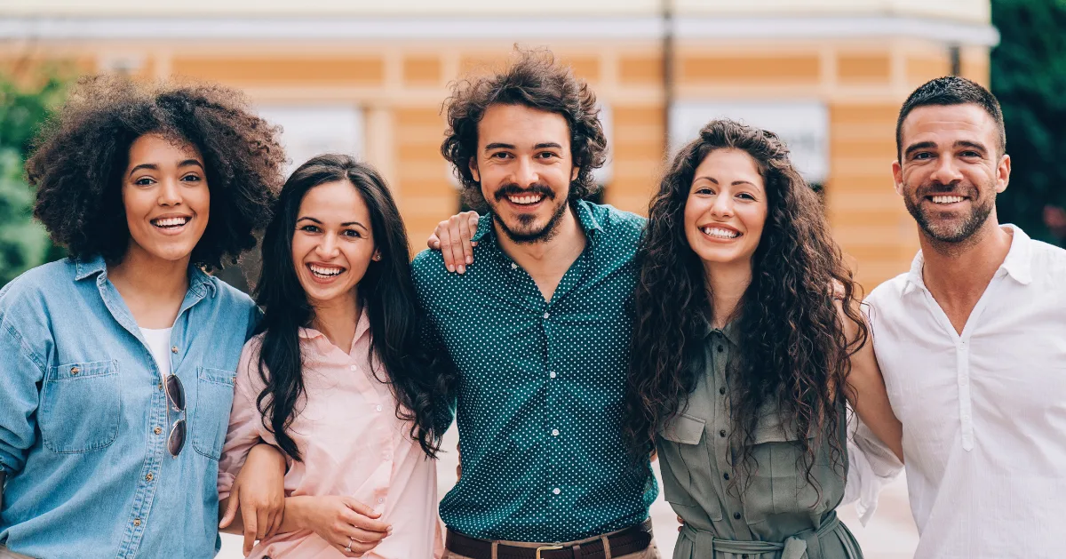 friends hanging out smiling having a good time