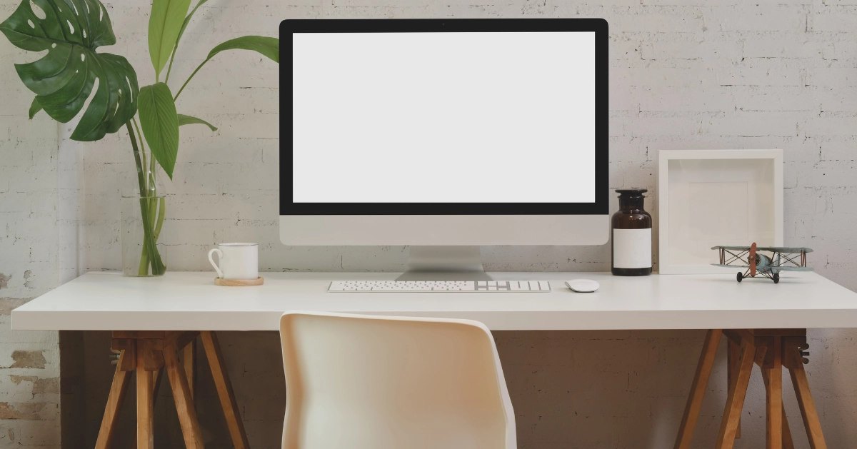 Computer screen on desk