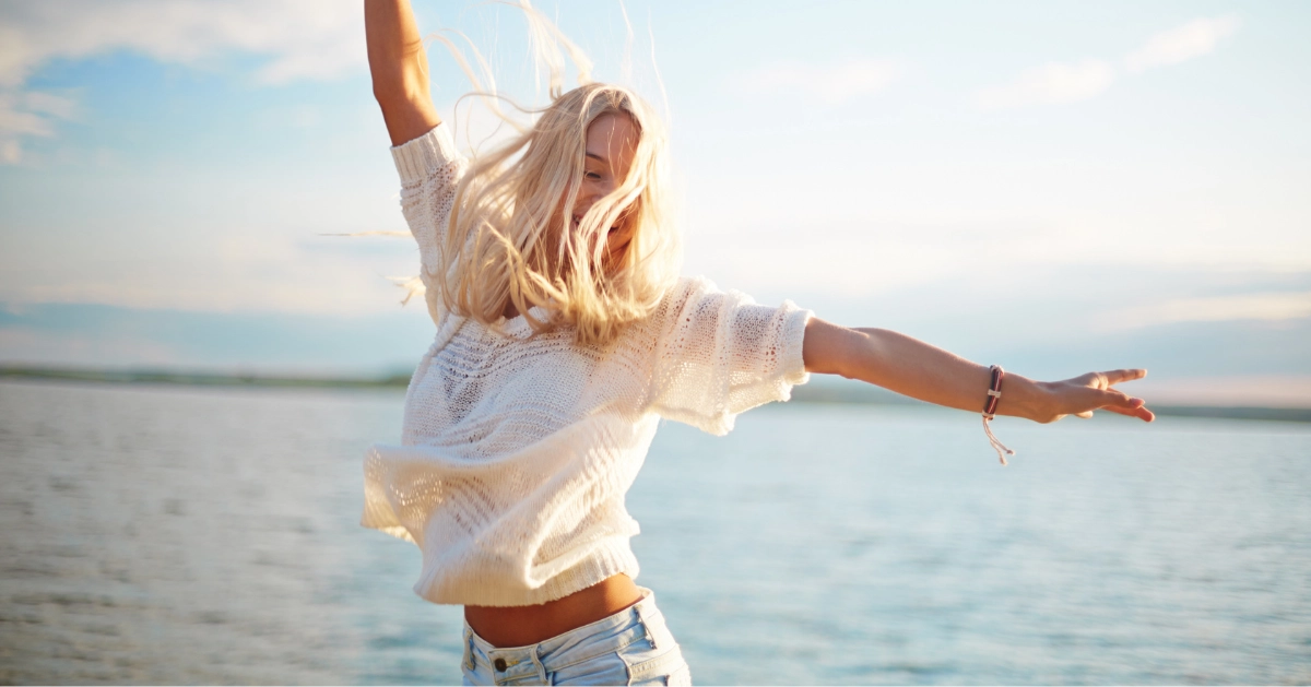 a young lady embracing life