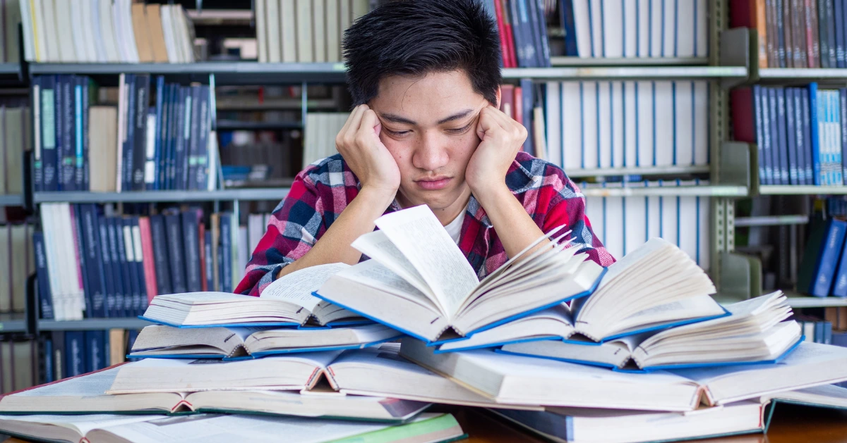a guy managing stress in college