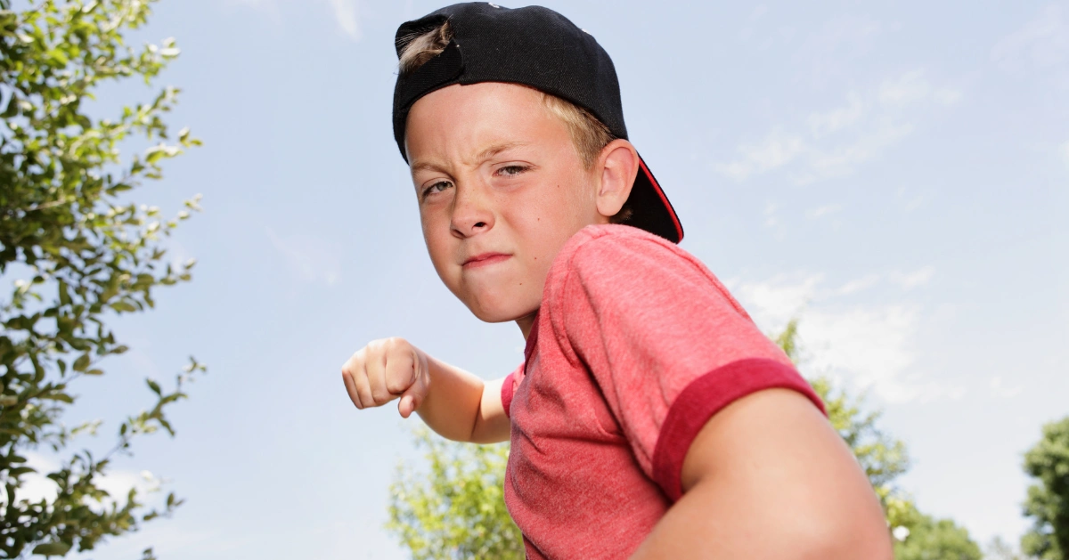 a kid about to throw a punch