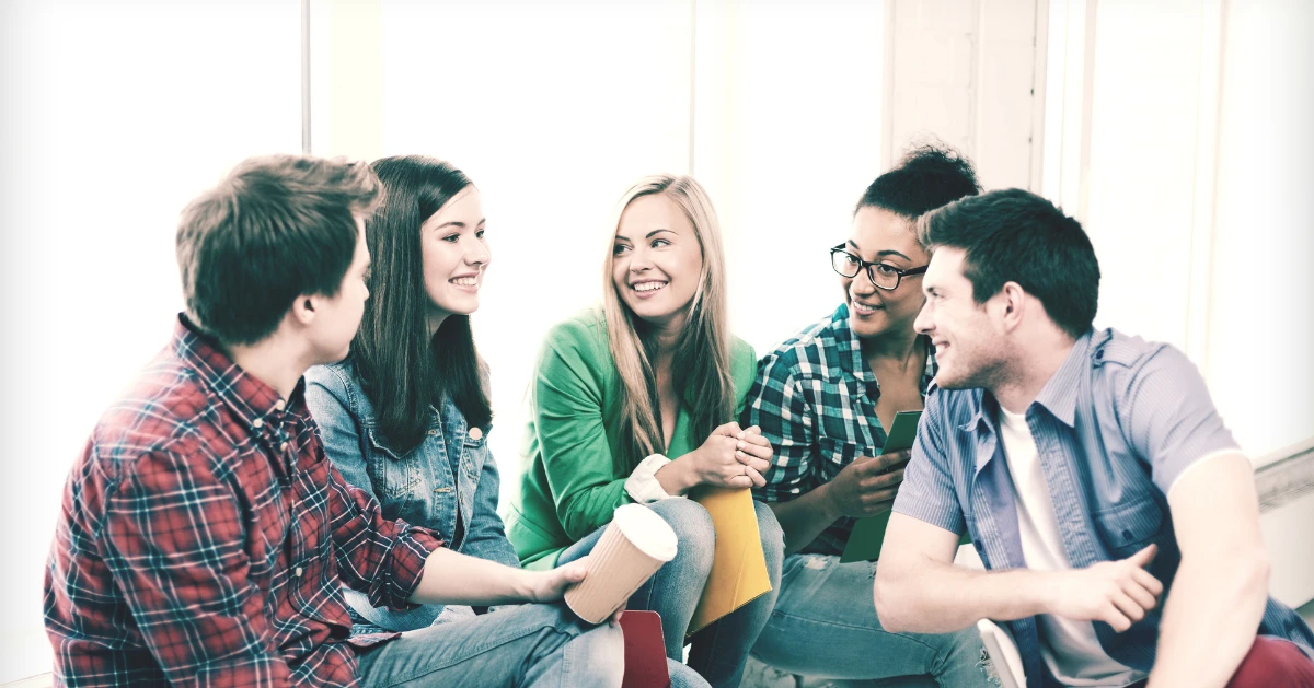 a group of people coming together