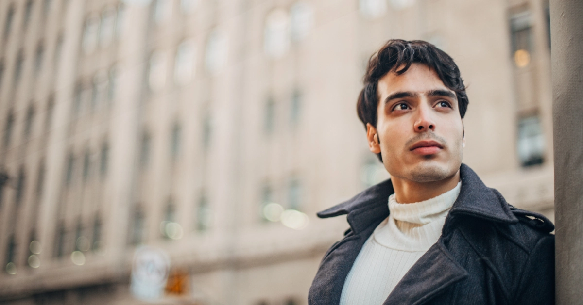 a guy standing outside