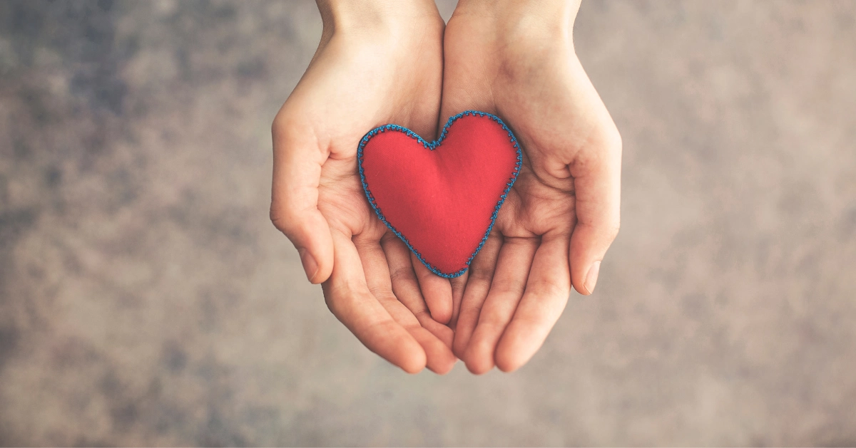 someone holding a craft made heart