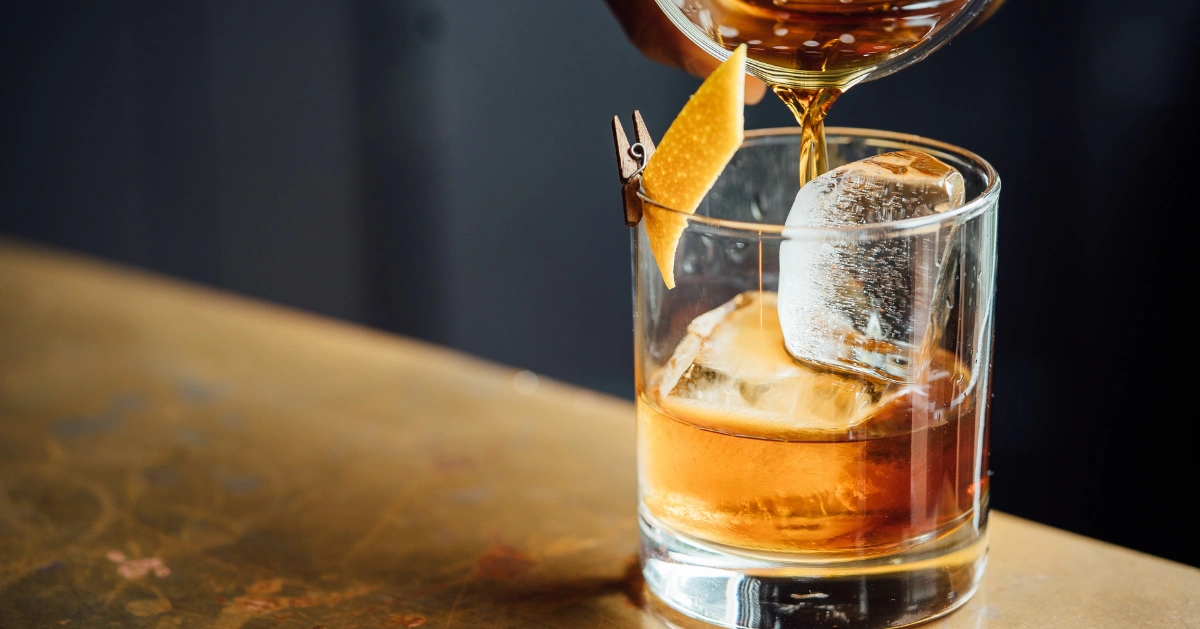 alcohol in a glass