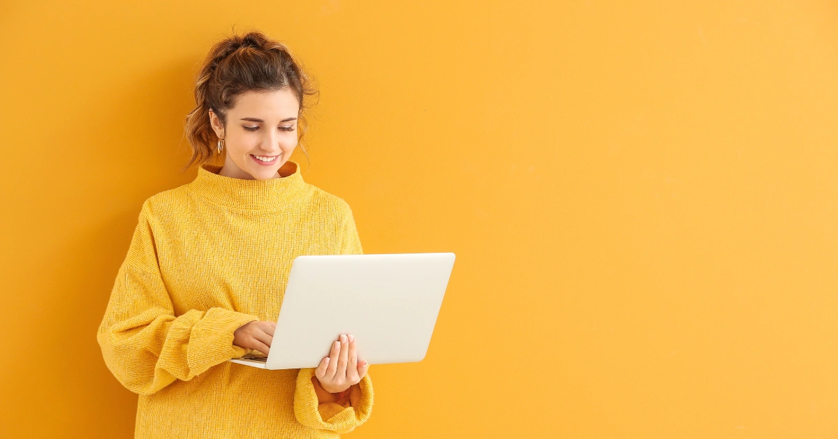 a girl on her laptop