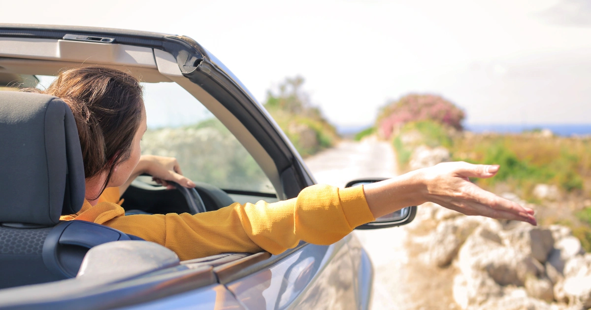 Girl in her car