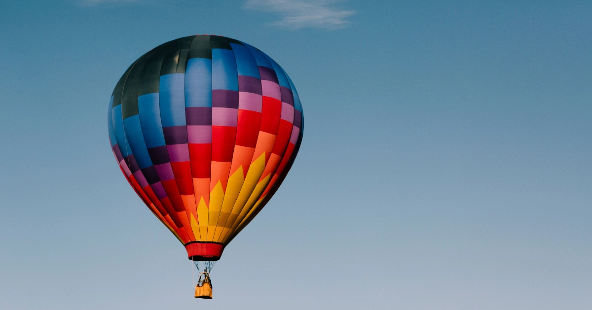 hot air balloon flying in the sky