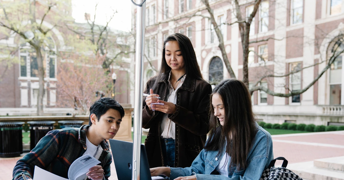 teens in a study group